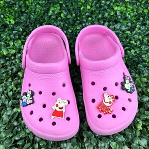 CROCS Kids Pink Sandals with Character Charms Size 13 Kids
